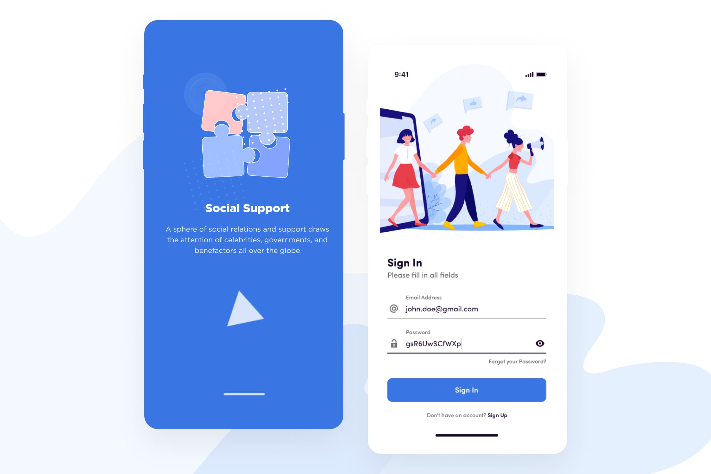 Discovery Phase, Design and Development for a Social Support App