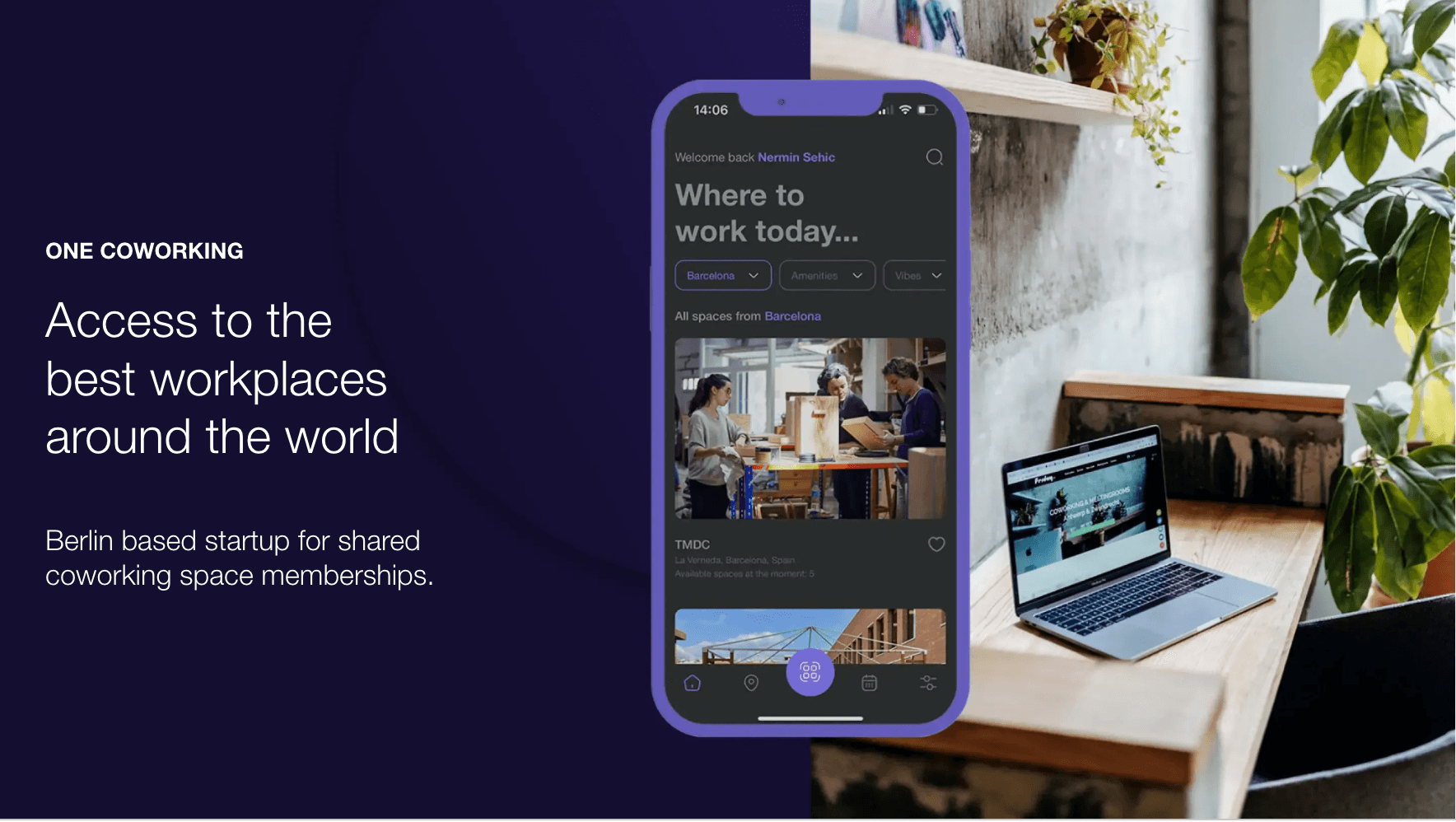 Berlin based startup for shared coworking space memberships.
