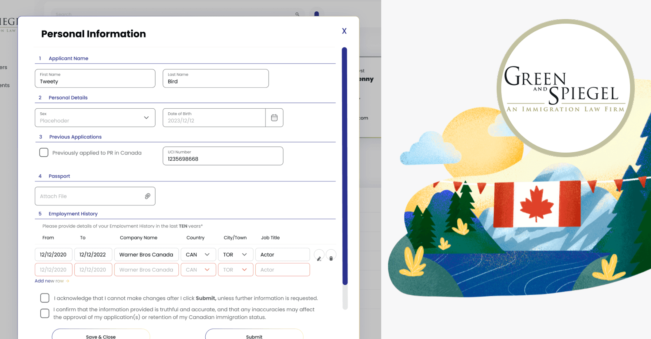 Green and Spiegel Client Portal