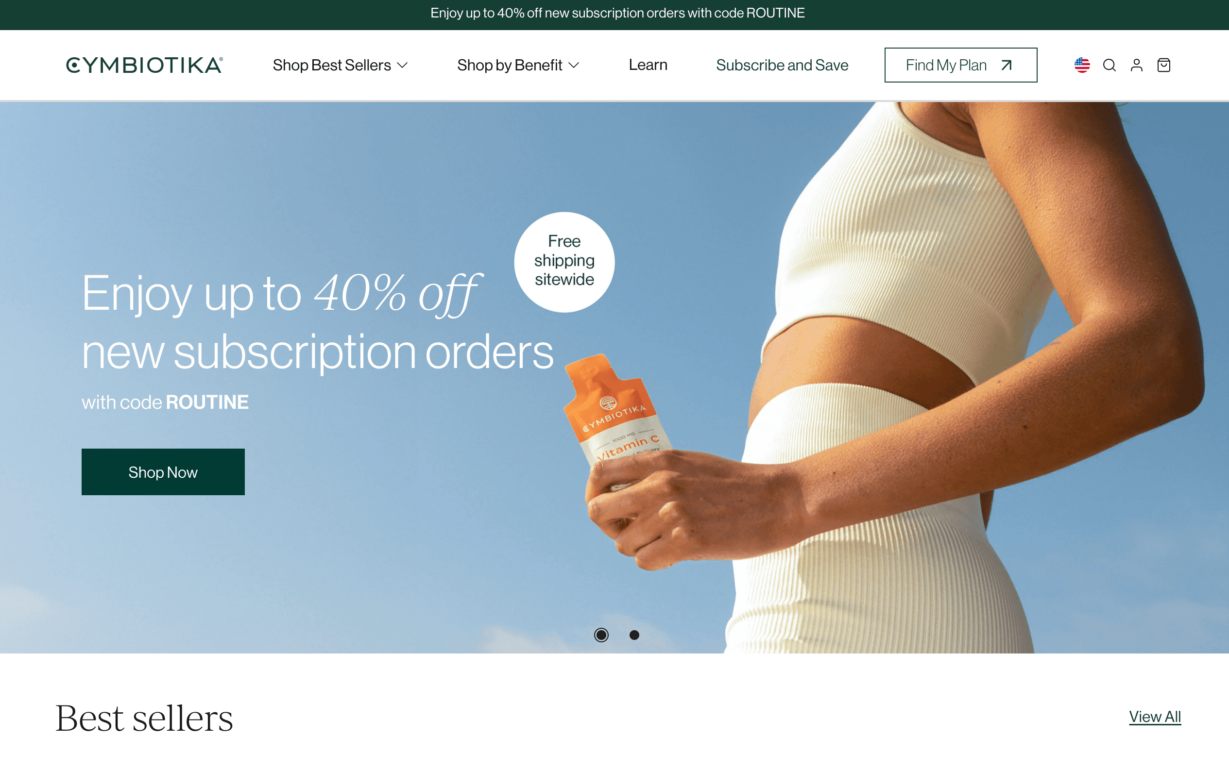 Cymbiotika - Shopify store with AI product recommendation system