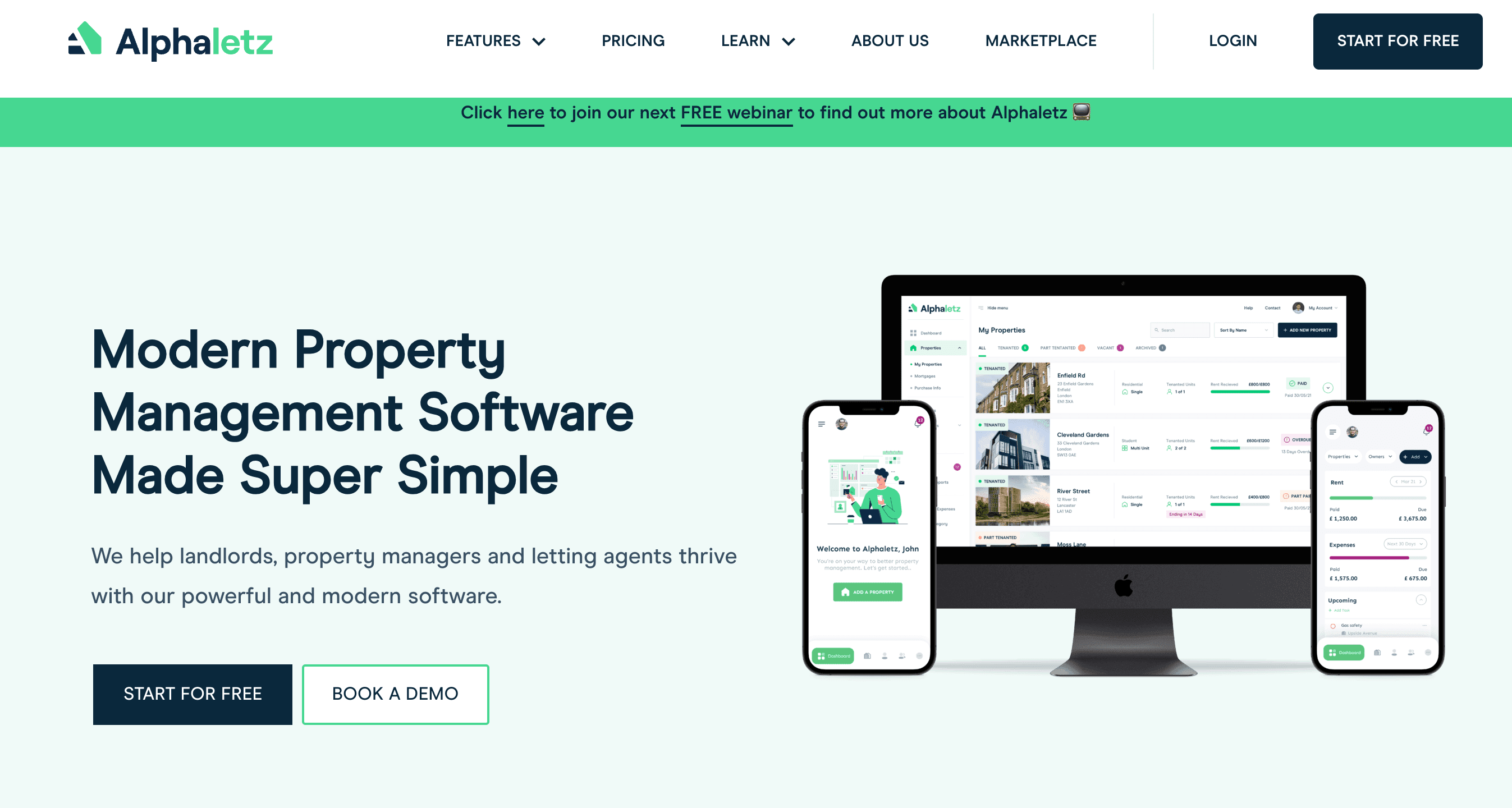 Alphaletz - Property Management Platform