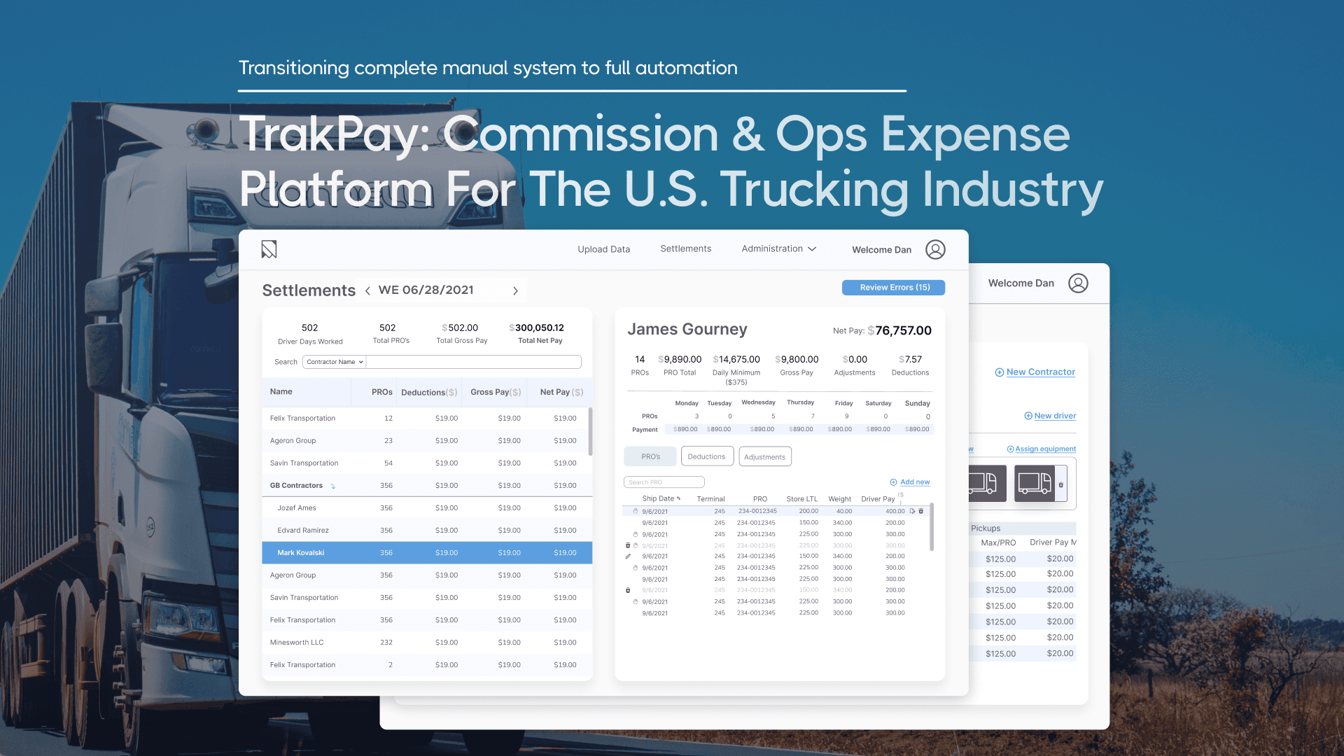 TrakPay: Commission & Ops Expense Platform for the U.S. Trucking Industry